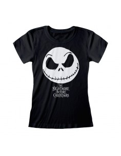 Camiseta Nightmare Before Christmas - Jack Face & Logo - Mujer - Talla Adulto TALLA CAMISETA S