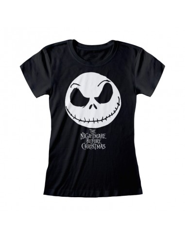 Camiseta Nightmare Before Christmas - Jack Face & Logo - Mujer - Talla Adulto TALLA CAMISETA M