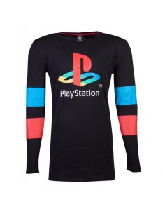 Camiseta manga larga Playstation - Logo & Arms Striped Longsleeve - Unisex - Talla Adulto TALLA CAMISETA L
