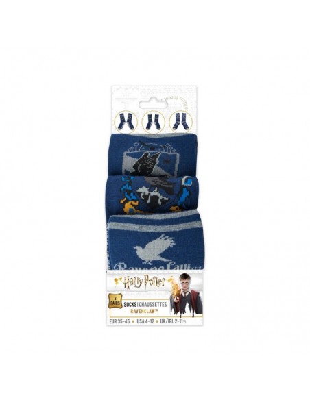 Pack de 3 Pares de calcetines Ravenclaw - Harry Potter