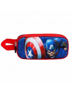 Capitán América Multicolor Estuche Portatodo Doble 3D Capitán América Patriot