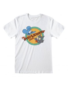 Camiseta Simpsons - Itchy And Scratchy Logo White - Unisex - Talla Adulto TALLA CAMISETA M