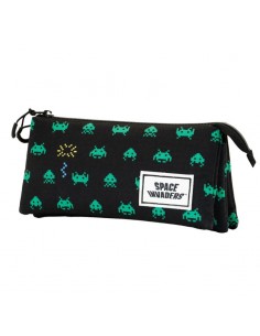 Space Invaders Negro Estuche Portatodo Triple ECO Space Invaders Army