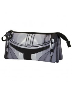 The Mandalorian Gris Estuche Portatodo Triple FAN The Mandalorian Helmet