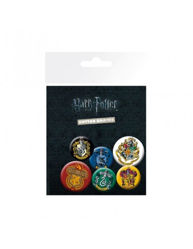 Set de 6 chapas Harry Potter Crests