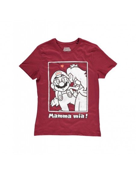 Camiseta Super Mario Princesa Peach Kiss - Hombre TALLA CAMISETA S