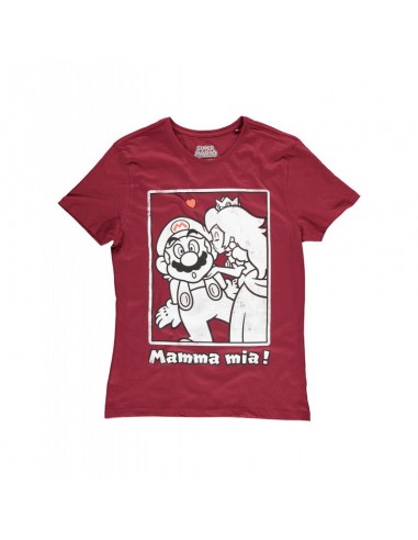 Camiseta Super Mario Princesa Peach Kiss - Hombre TALLA CAMISETA M