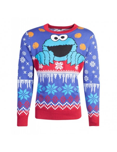 Sesame Street Suéter Christmas Cookie Monster TALLA CAMISETA L