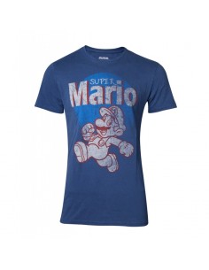 Camiseta Super Mario Running Vintage Nintendo - Hombre TALLA CAMISETA S