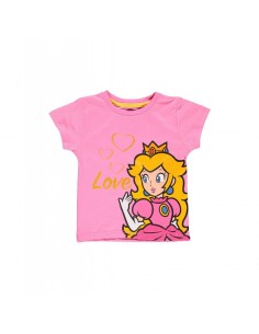 Camiseta Love Princess Peach Super Mario Nintendo - Niño TALLA CAMISETA NIÑO TALLA 98 - 3 AÑOS