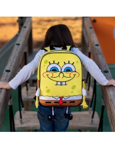 MOCHILA INFANTIL PERSONAJE APLICACIONES BOB ESPONJA 2