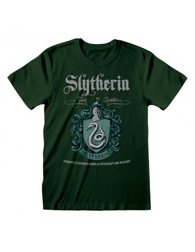 Camiseta Harry Potter - Slytherin Green Crest - Unisex - Talla Adulto TALLA CAMISETA XL