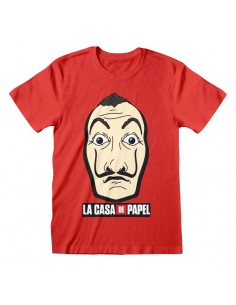 Camiseta La Casa De Papel - Mask And Logo  - Unisex - Talla Adulto TALLA CAMISETA L