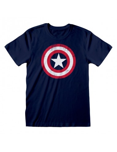 Camiseta Marvel Comics Captain America - Shield Distressed - Unisex - Talla Adulto TALLA CAMISETA S