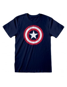Camiseta Marvel Comics Captain America - Shield Distressed - Unisex - Talla Adulto TALLA CAMISETA L