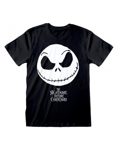 Camiseta Nightmare Before Christmas - Jack Face & Logo - Unisex - Talla Adulto TALLA CAMISETA S