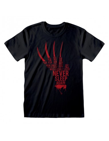 Camiseta Nightmare On Elm St, A - Glove Text - Talla Adulto TALLA CAMISETA S