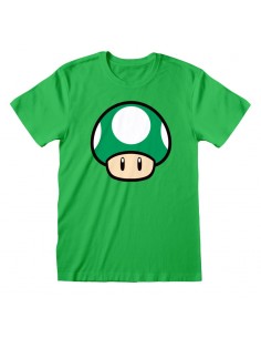 Camiseta Nintendo Super Mario - 1-UP Mushroom - Unisex - Talla Adulto TALLA CAMISETA L
