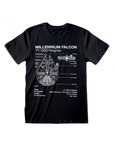 Camiseta Star Wars - Millenium Falcon Sketch  - Unisex - Talla Adulto TALLA CAMISETA S