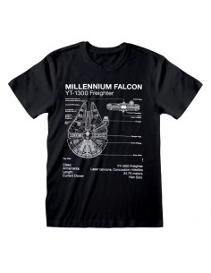 Camiseta Star Wars - Millenium Falcon Sketch  - Unisex - Talla Adulto TALLA CAMISETA L